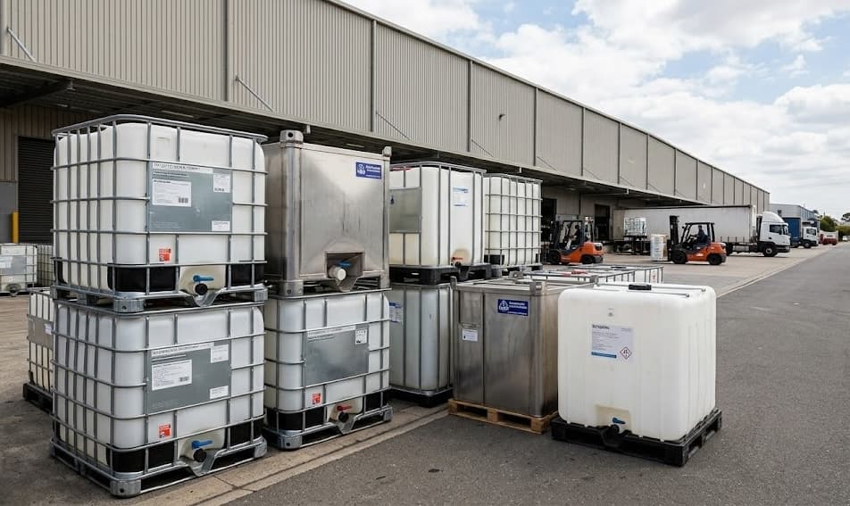 Various IBC tote types including stainless steel